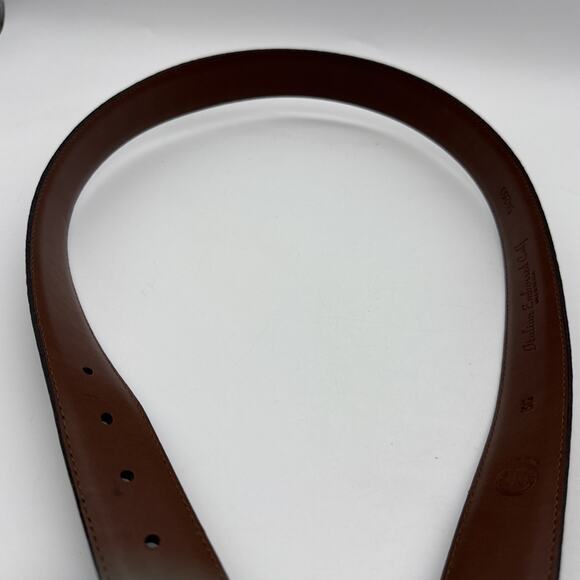 Men's TORINO Italian Embossed Croc Calf Leather Black Belt Sz 36 Made In USA - Picture 14 of 15